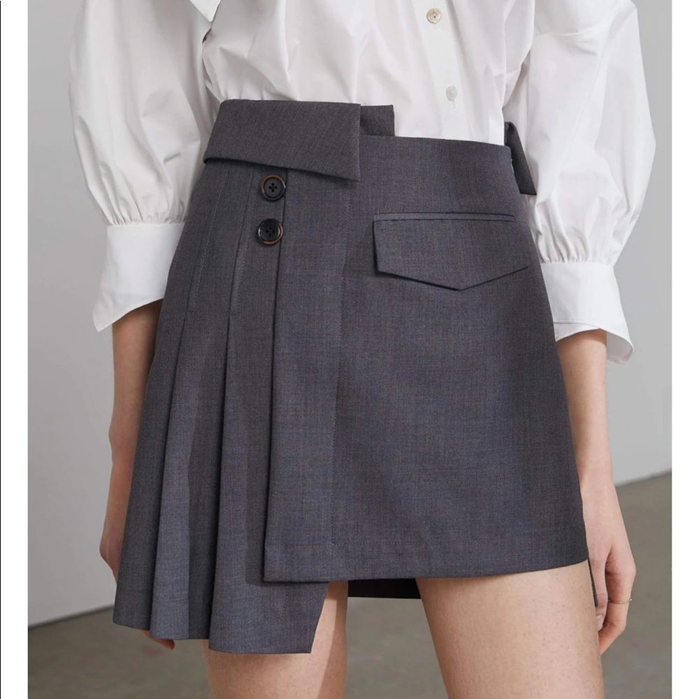 Jilted Grey Asymmetrical Mini Skort - XS